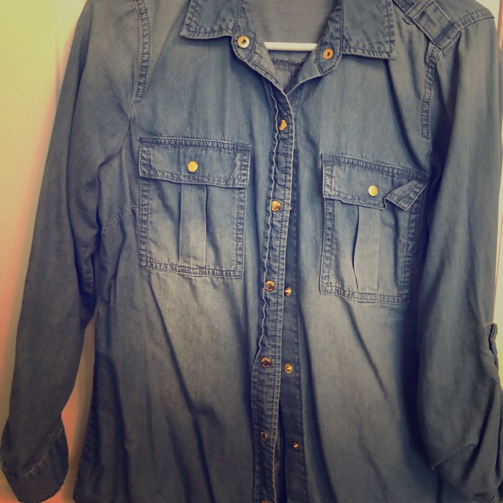 Button up jean blouse